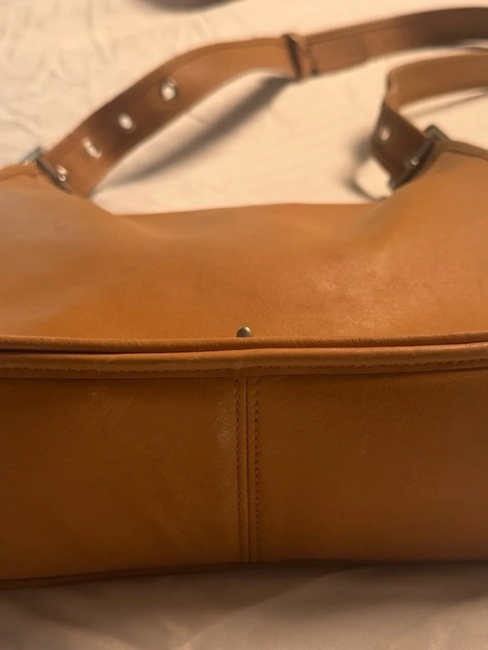 Coach Caramel Leather Shoulder Bag with Turnlock